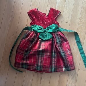 Sparkling Red and Green Plaid Dress